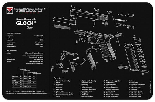 Glock Gen 4 Handgun Mat Tekmat *DNR*