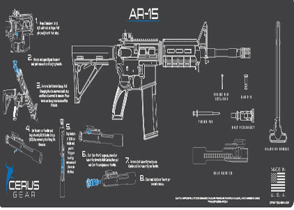AR15 Rifle Schematic Promat grey/blue