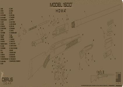 Howa 1500 schematic rifle mat black or tan